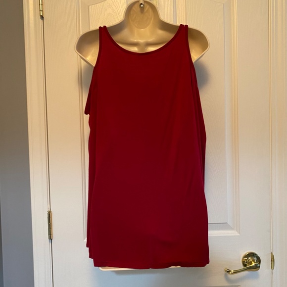 BUY 2 ITEMS GET 1 FREE - VENUS Red Cold Shoulder Blouse Sz L - Picture 4 of 7